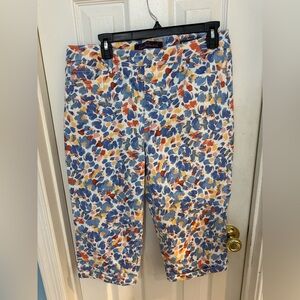 Gloria Vanderbilt Multicolor Floral Capri Pants - Blue, Orange, Yellow